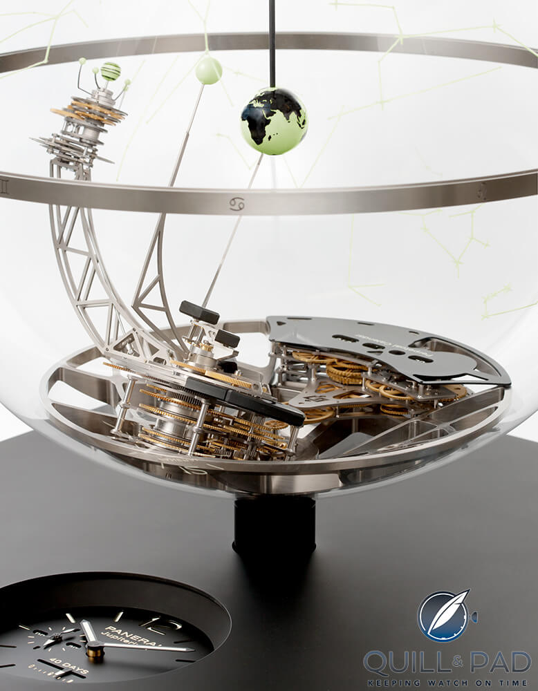 Panerai Jupiterium planetarium with terrestrial perpetual calendar in the base