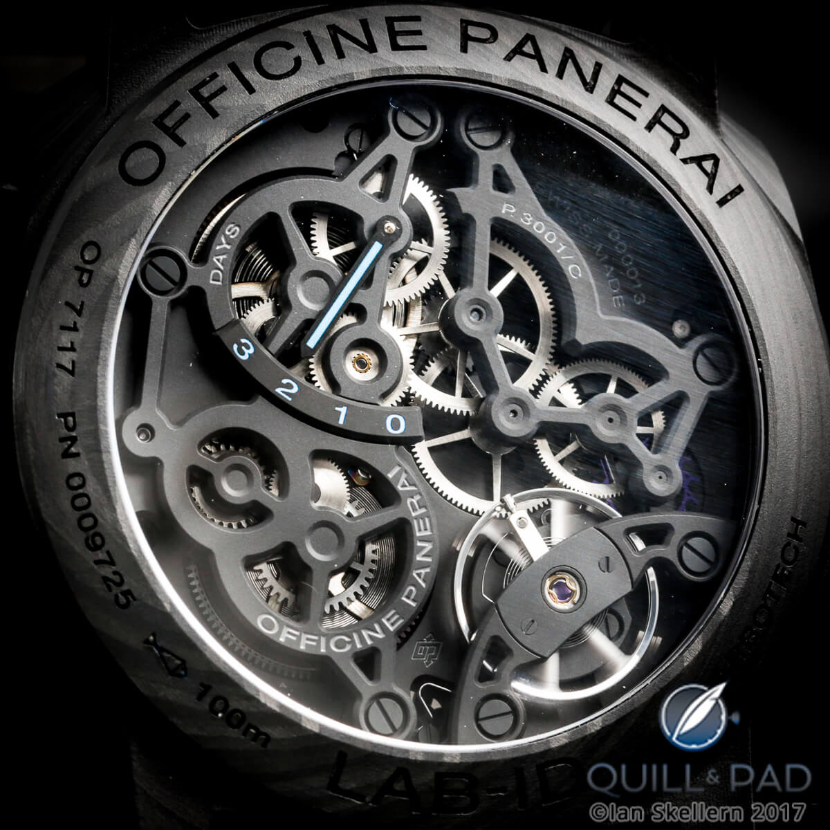 Oil-free Caliber P.3001/C powers the Panerai Lab-ID Luminor 1950 Carbotech 3 Days