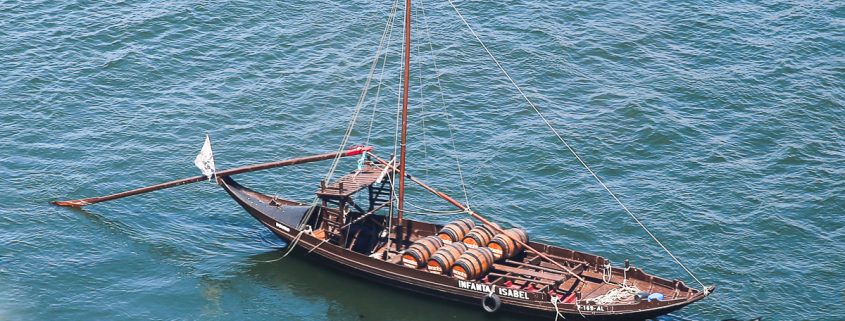 Rabelo boat which was once use for shipping Port from where it was grown and made upriver in the Alto Douro to Porto