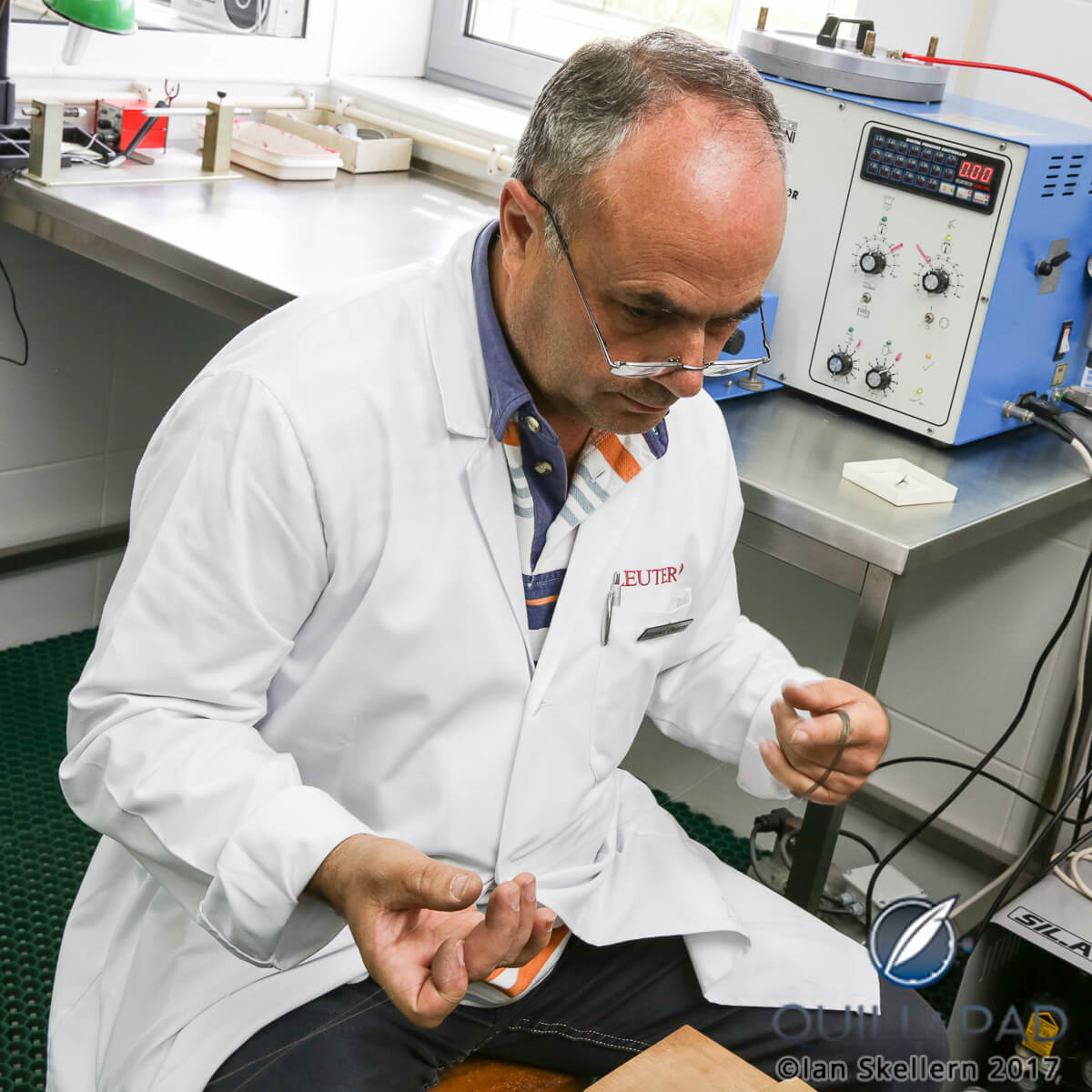 Manuel Duarte coils the fine 18-karat gold wire in the Eleuterio workshop in Travassos, Portugal