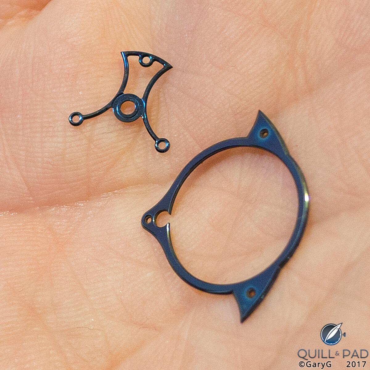 Example parts (not production items), bluing demonstration
