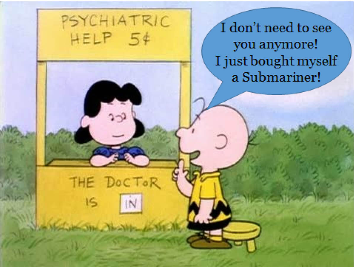 Charlie Brown gets some Rolex Submariner retail therapy