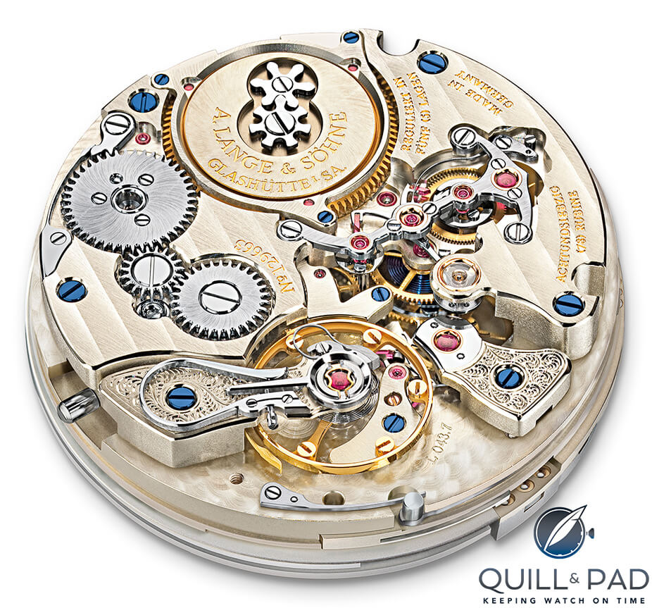 Caliber L043.7 movement powering the A. Lange & Söhne Zeitwerk Decimal Strike