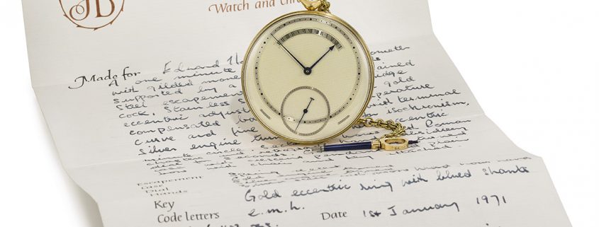 A letter from George Daniels comes with this George Daniels Spring Detent Tourbillon Watch
