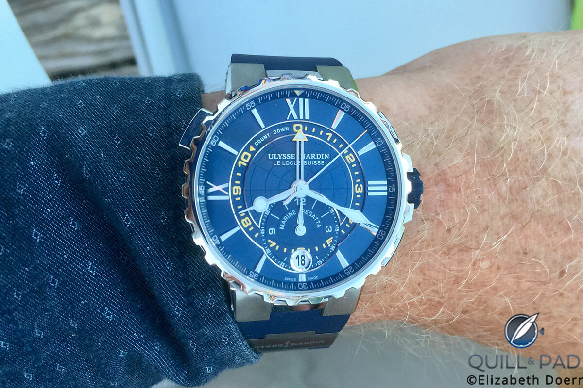 Artemis Racing Skipper Nathan Outteridge wearing his Ulysse Nardin Marine Regatta