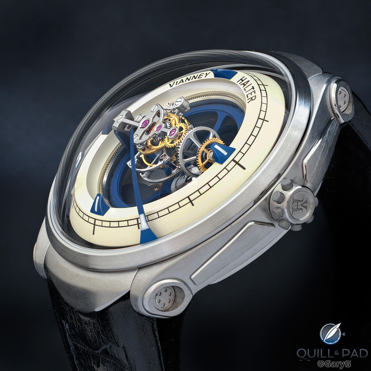 Complex titanium case of the Vianney Halter Deep Space Tourbillon