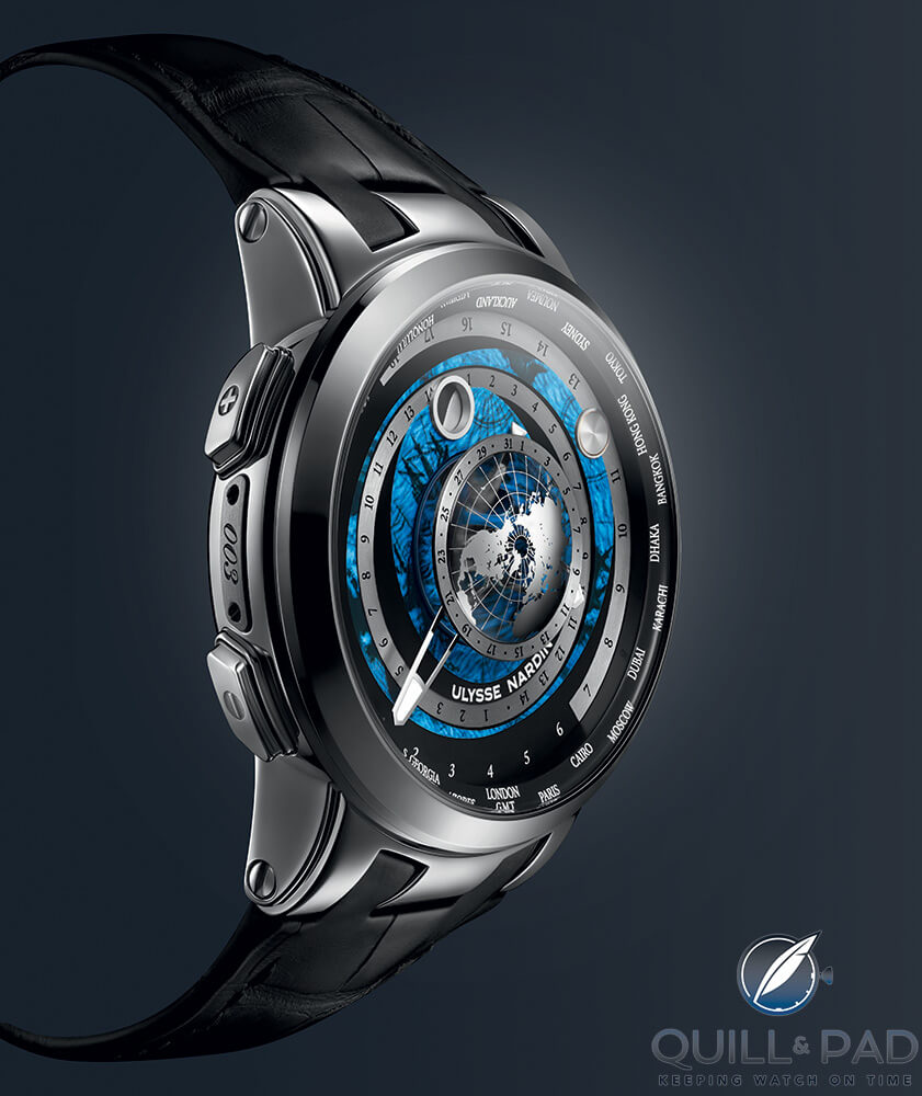 Ulysse Nardin Executive Moonstruck Worldtimer in platinum