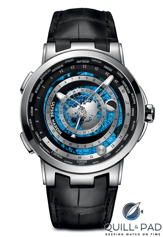 Ulysse Nardin Executive Moonstruck Worldtimer in platinum