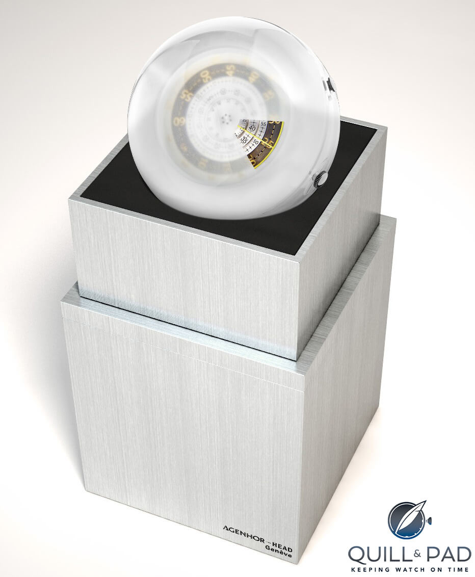 Distinctive spherical presentation case houses Carpe Diem by Agenhor and HEAD for Only Watch 2017