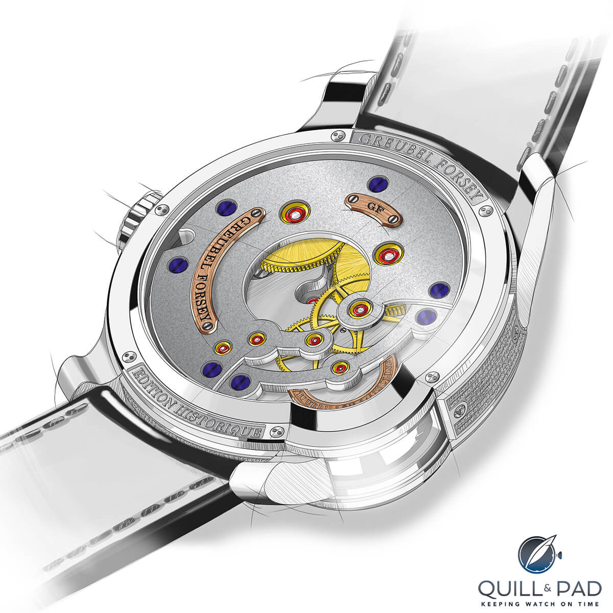 Back of the Greubel Forsey Tourbillon 24 Secondes Edition Historique in platinum