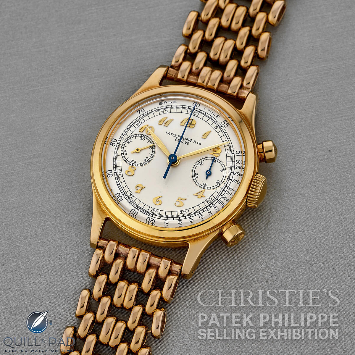 Patek Philippe Reference 1463 chronograph with gold bracelet