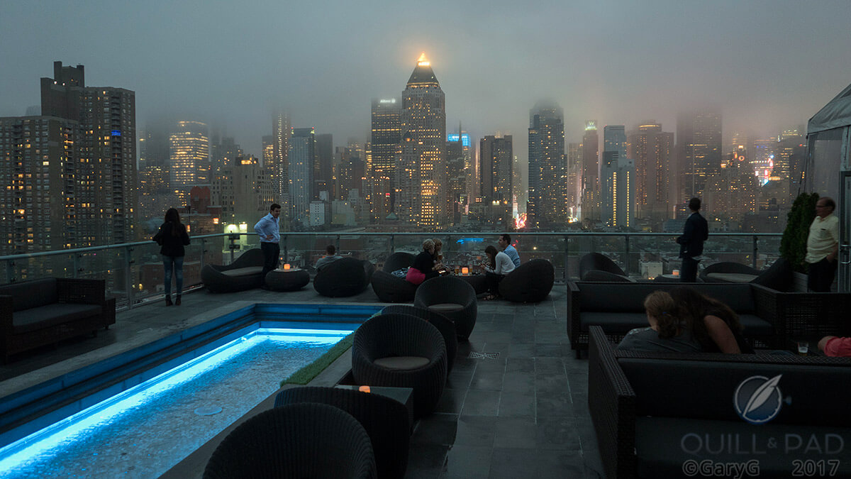 Party time: view of Manhattan with Times Square in the background