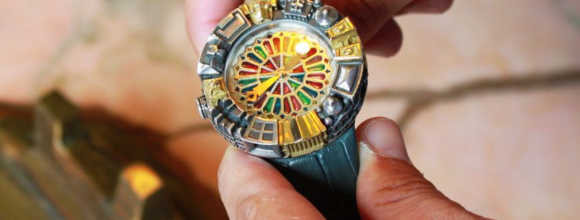 Tournaire bespoke watch with Paris skyline bezel