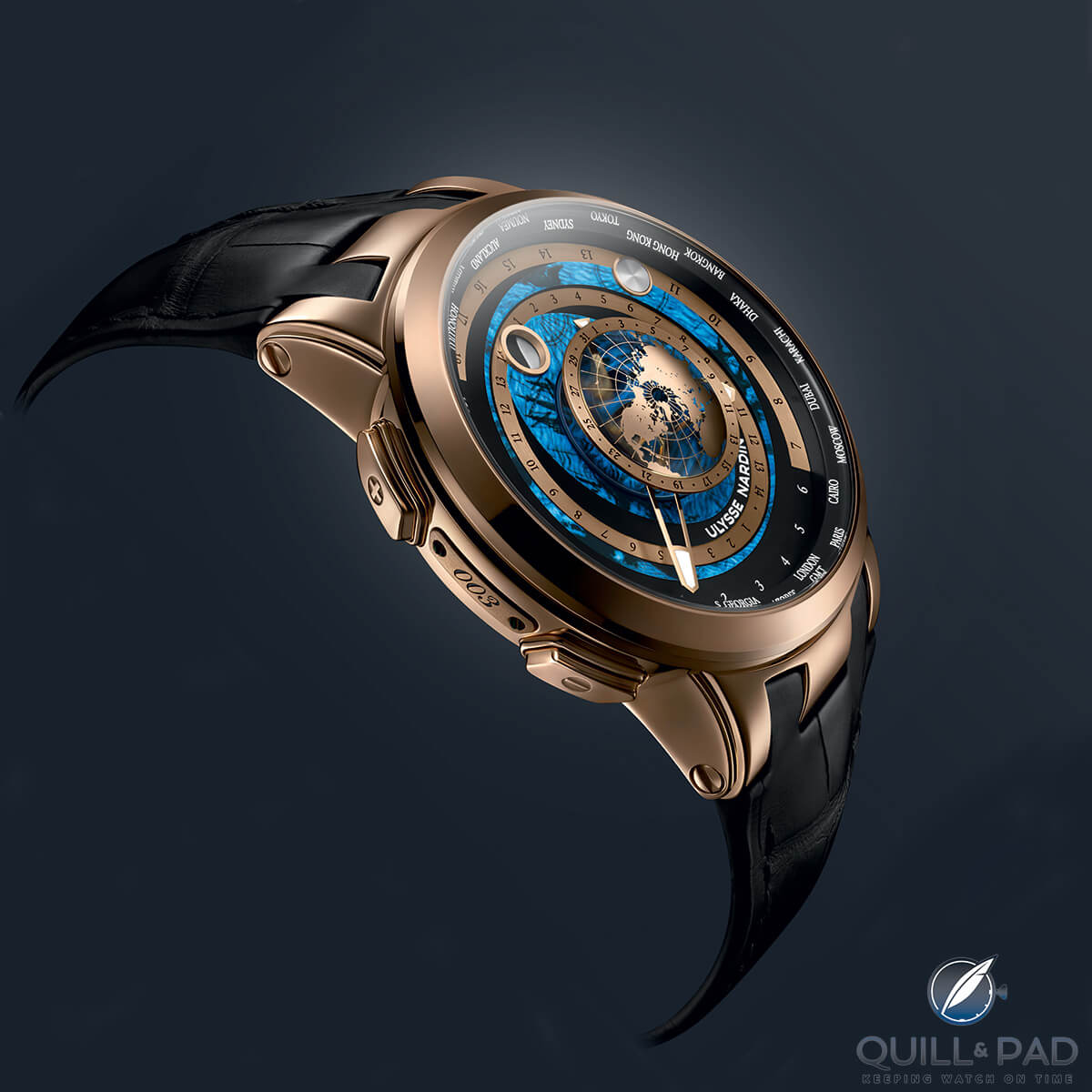 Ulysse Nardin Executive Moonstruck Worldtimer in red gold
