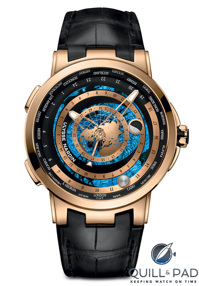 Ulysse Nardin Executive Moonstruck Worldtimer in red gold
