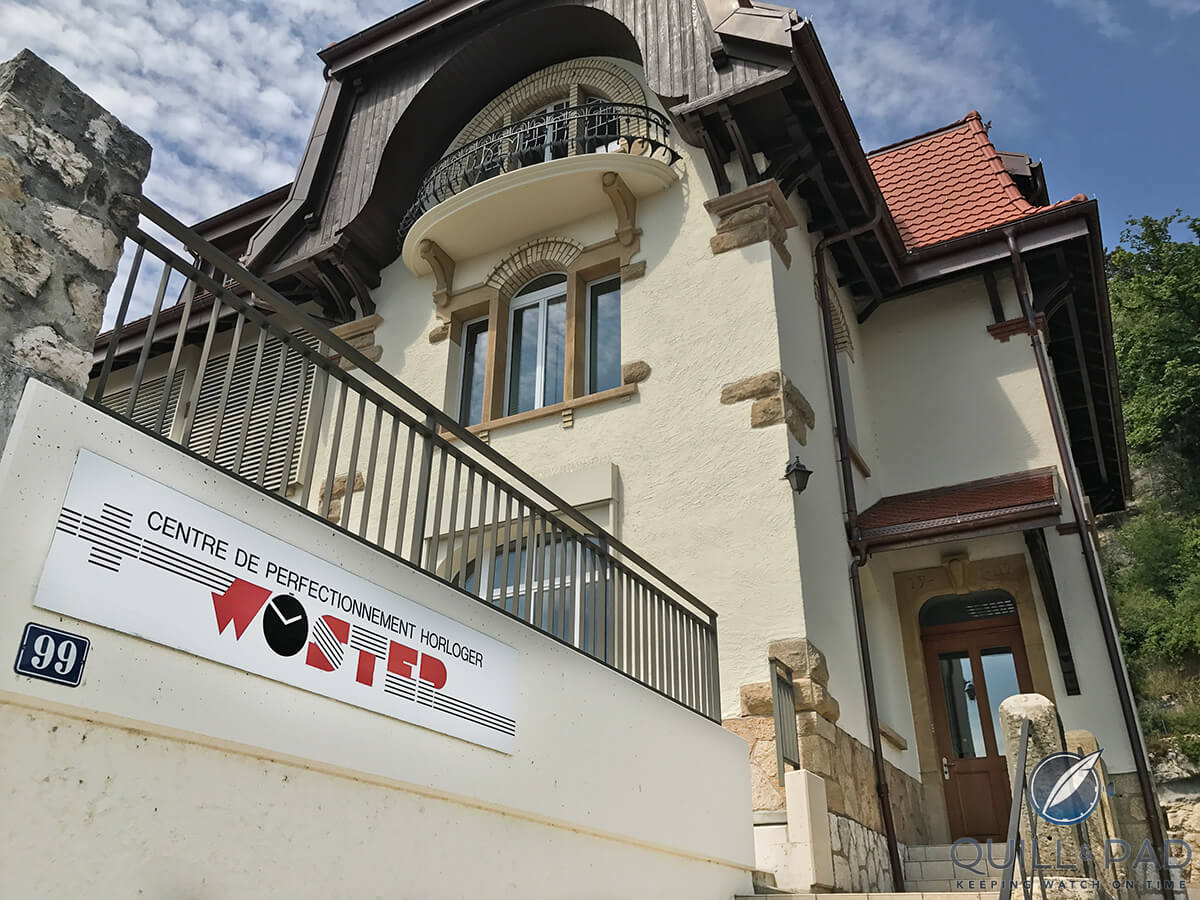 Historic building of the WOSTEP watchmaking school in Neuchatel, Switzerland