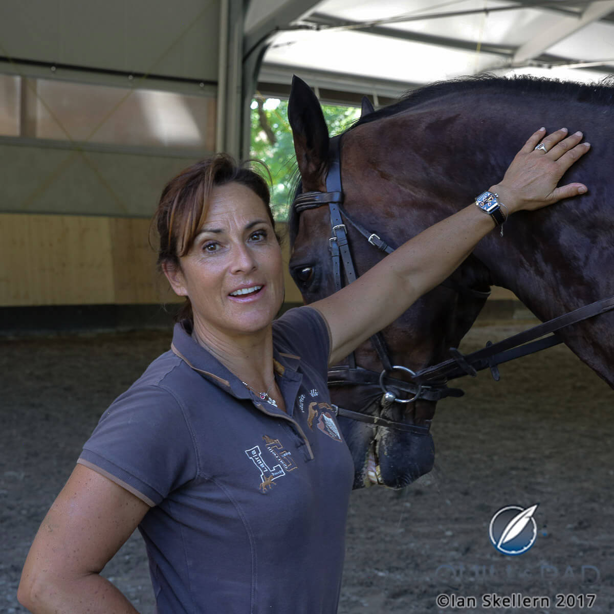 International dressage Grand Prix winner Antonella Joannou wearing her Antoine Preziuso Fire Fly