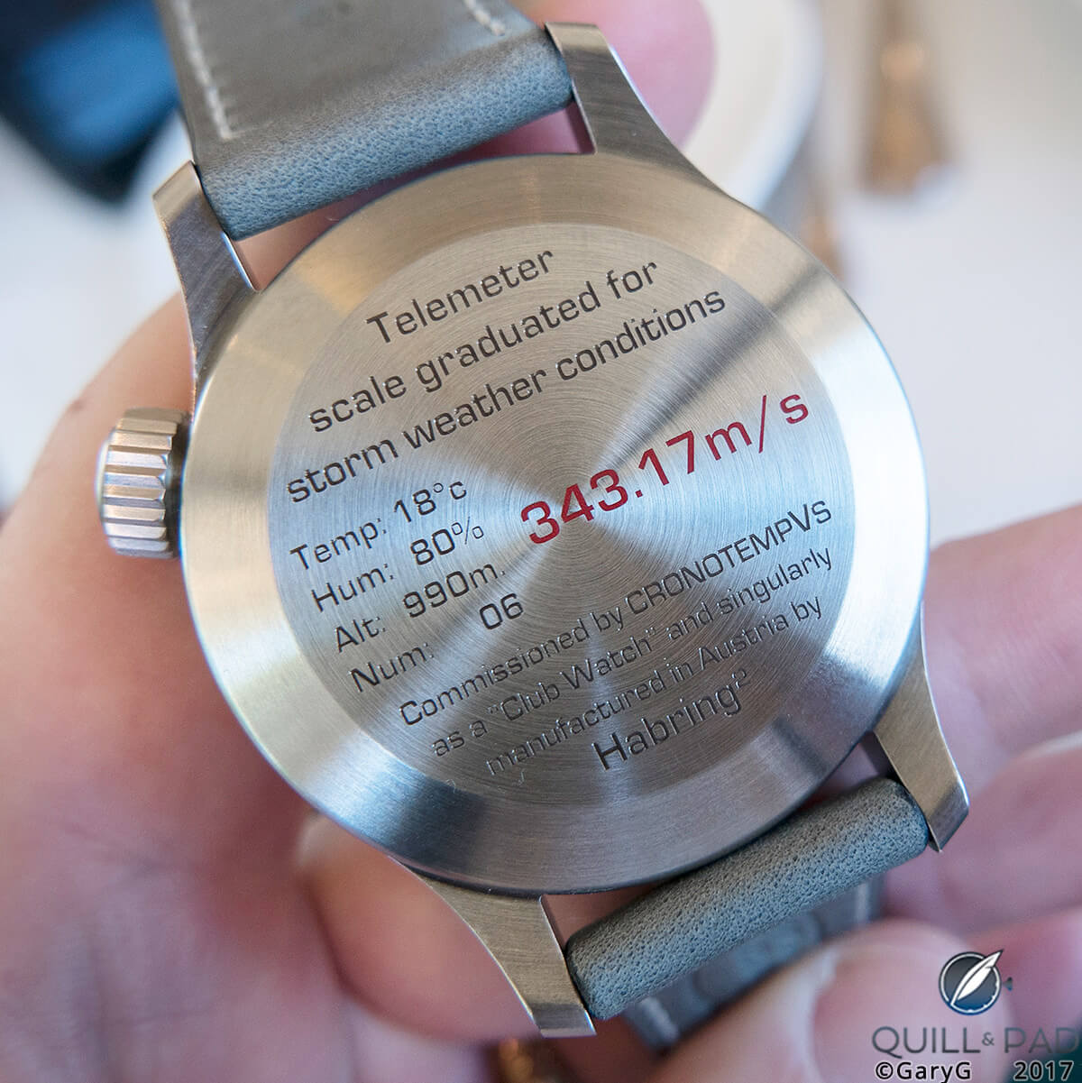 Case back of the Habring2 limited edition ChronotempVs III