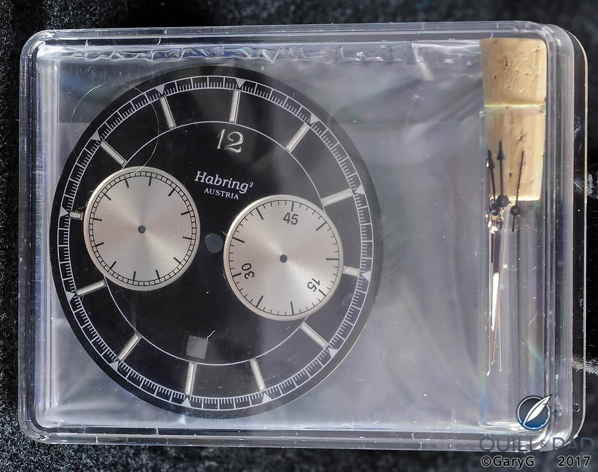 Alternate dial and hand set provided with Habring2 Sports Chronograph