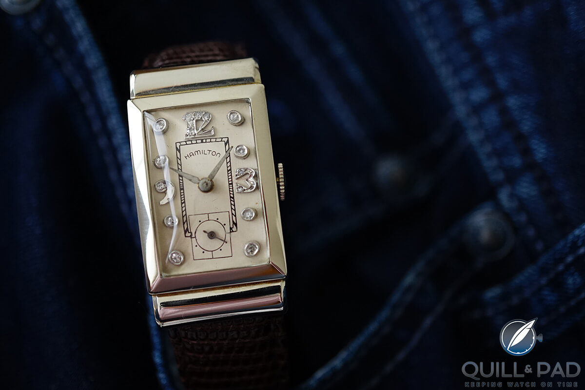 Diamond-set vintage Hamilton