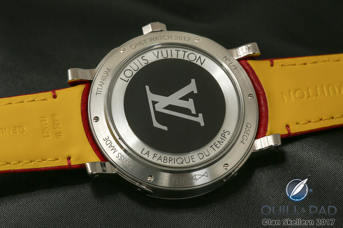 Back of the Louis Vuitton Escale Spin Time Black & Fire For Only Watch 2017