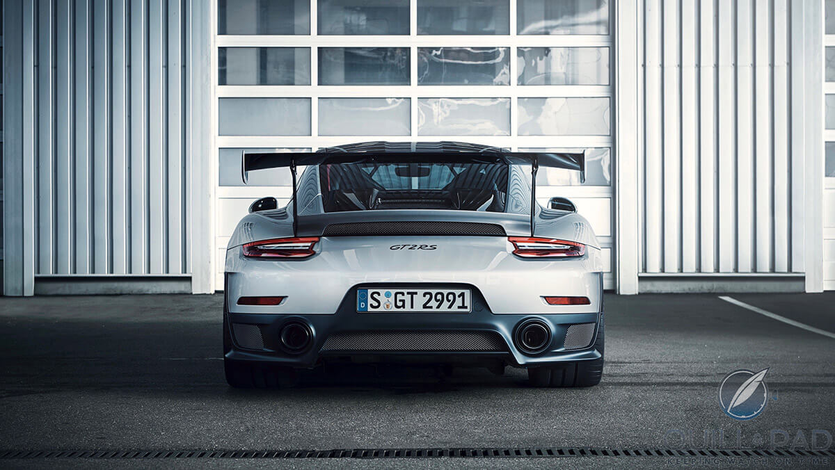 View from the back of the 2018 Porsche 911 GT2 RS