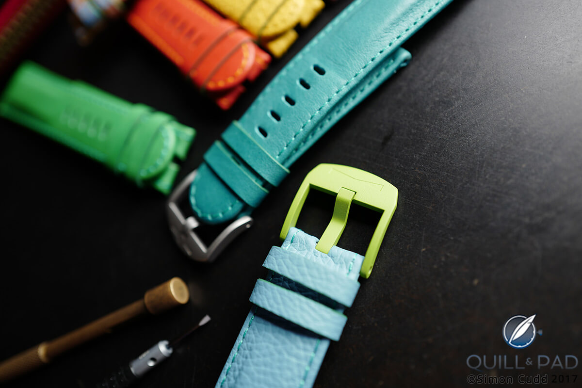 Schofield + Cudd offers colored buckles