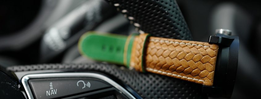 Schofield + Cudd leather weave strap