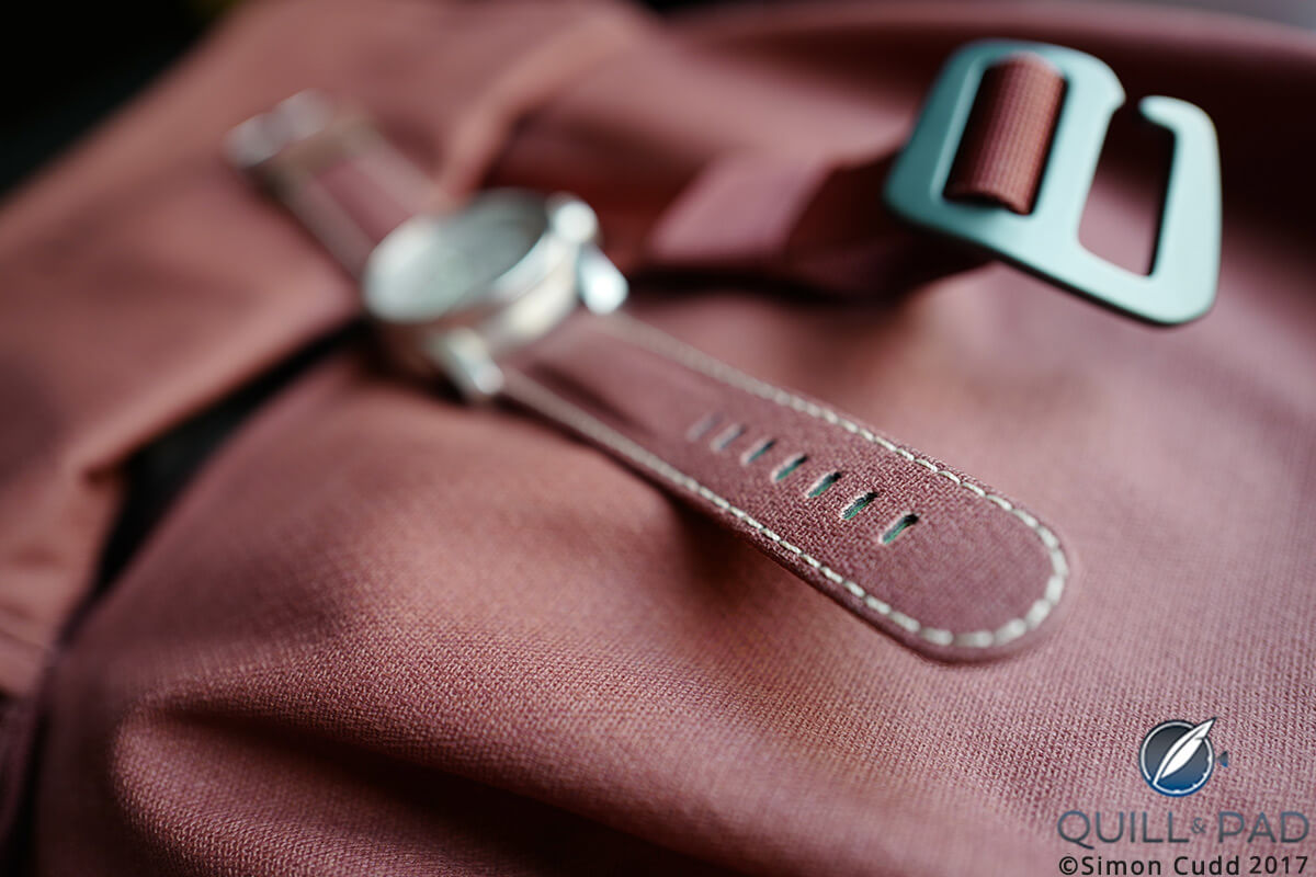 Schofield + Cudd reddish-brown fabric strap