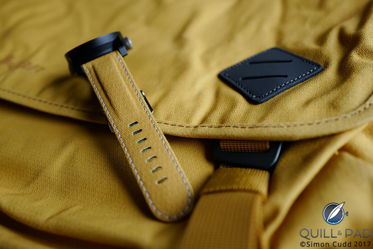 Schofield + Cudd mustard color canvas strap