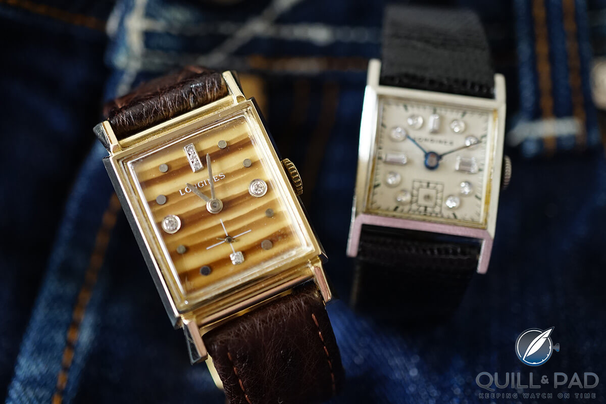 Two vintage diamond-set Longines