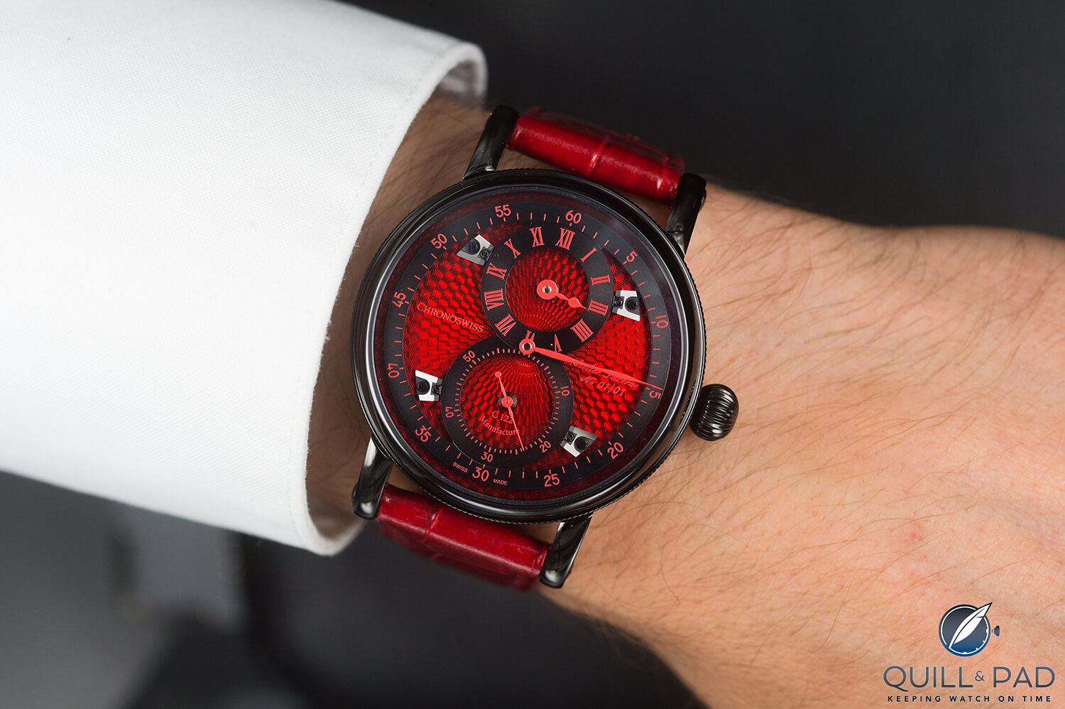 Chronoswiss Flying Regulator Red Passion for Only Watch 2017 on the wrist