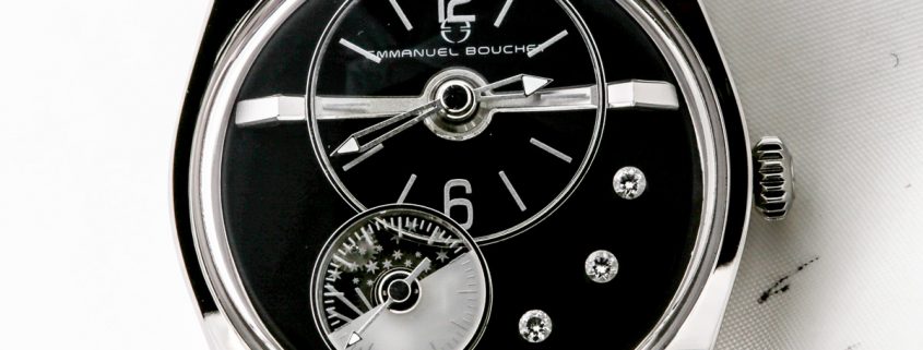 Emmanuel Bouchet EB02 with dark dial and diamonds