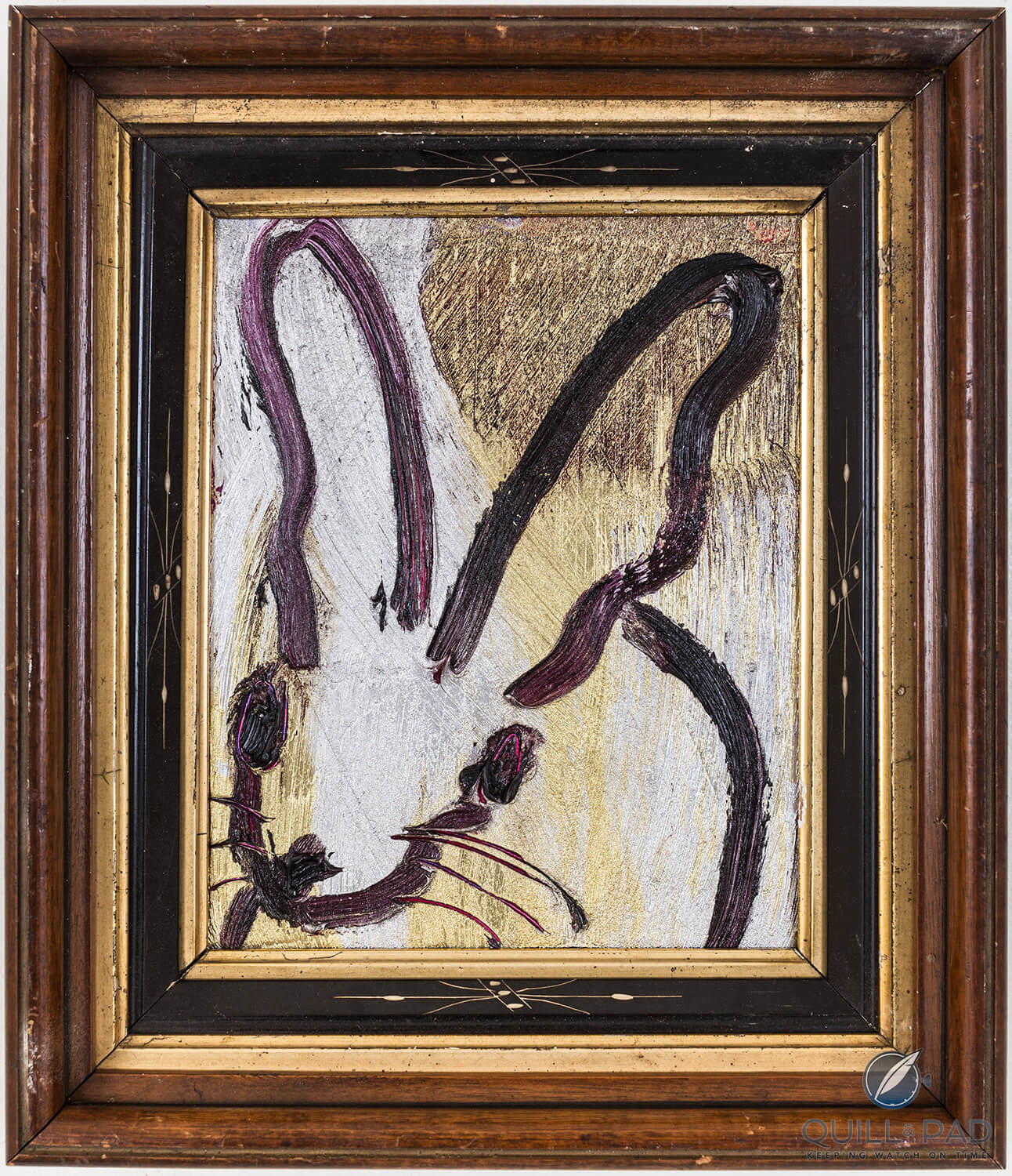 The winning bidder also receives this Hunt Slonem painting called 'Rex'
