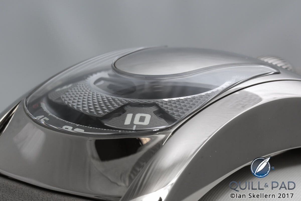 A targa-shaped top on the Laurent Ferrier x Urwerk Arpal One for Only Watch 2017