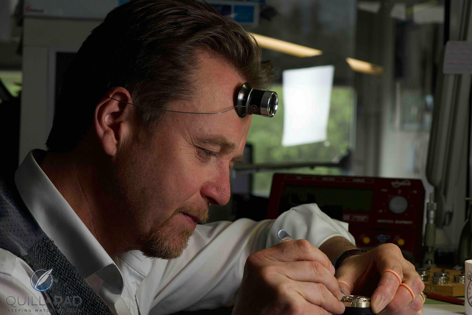 Peter Speake-Marin at watchmaker's bench