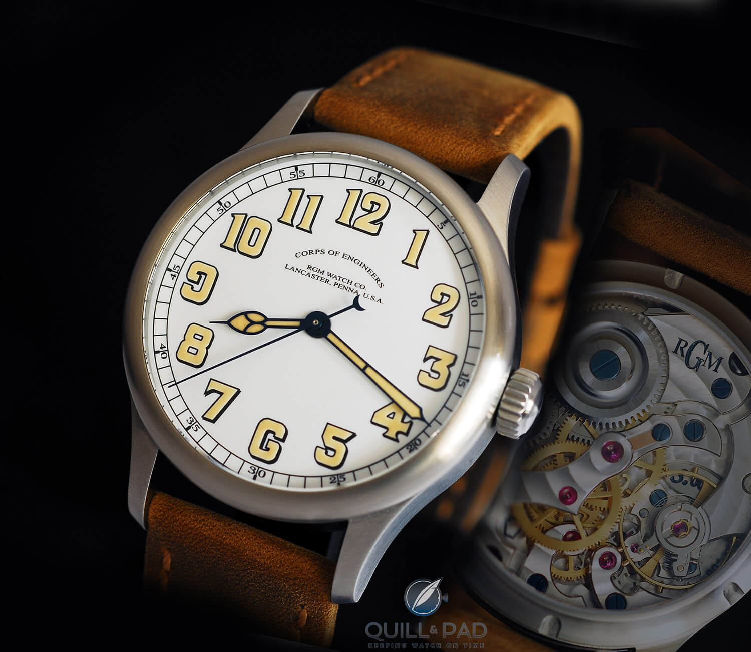 RGM 801SW Corps of Engineers Sweep Second with fired enamel dial