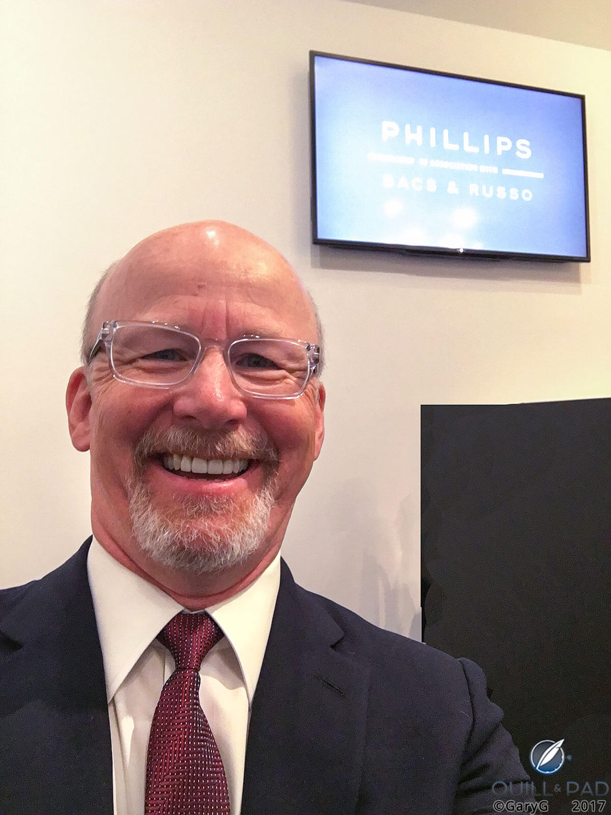 Ready to rumble: the author just prior to the Phillips “Winning Icons” auction