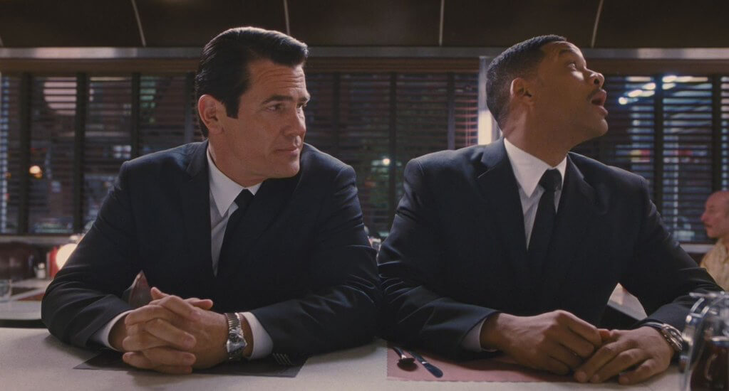 Josh Brolin and Will Smith both wearing Hamilton Venturas in Men in Black III