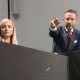 Aurel Bacs of Phillips closes in on the winning bid for the Paul Newman Rolex Daytona