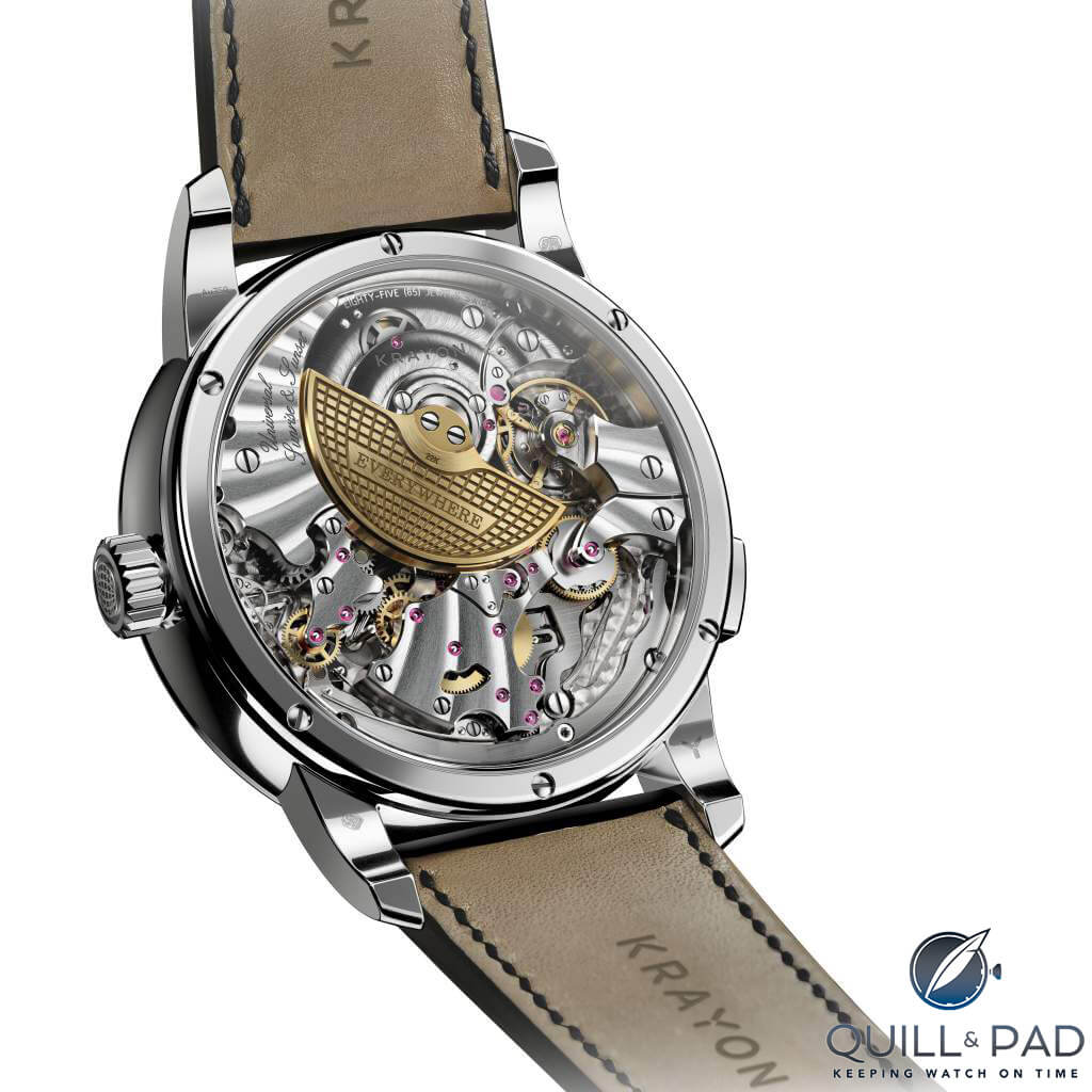 The micro rotor is visible through the display back of the Krayon Everywhere