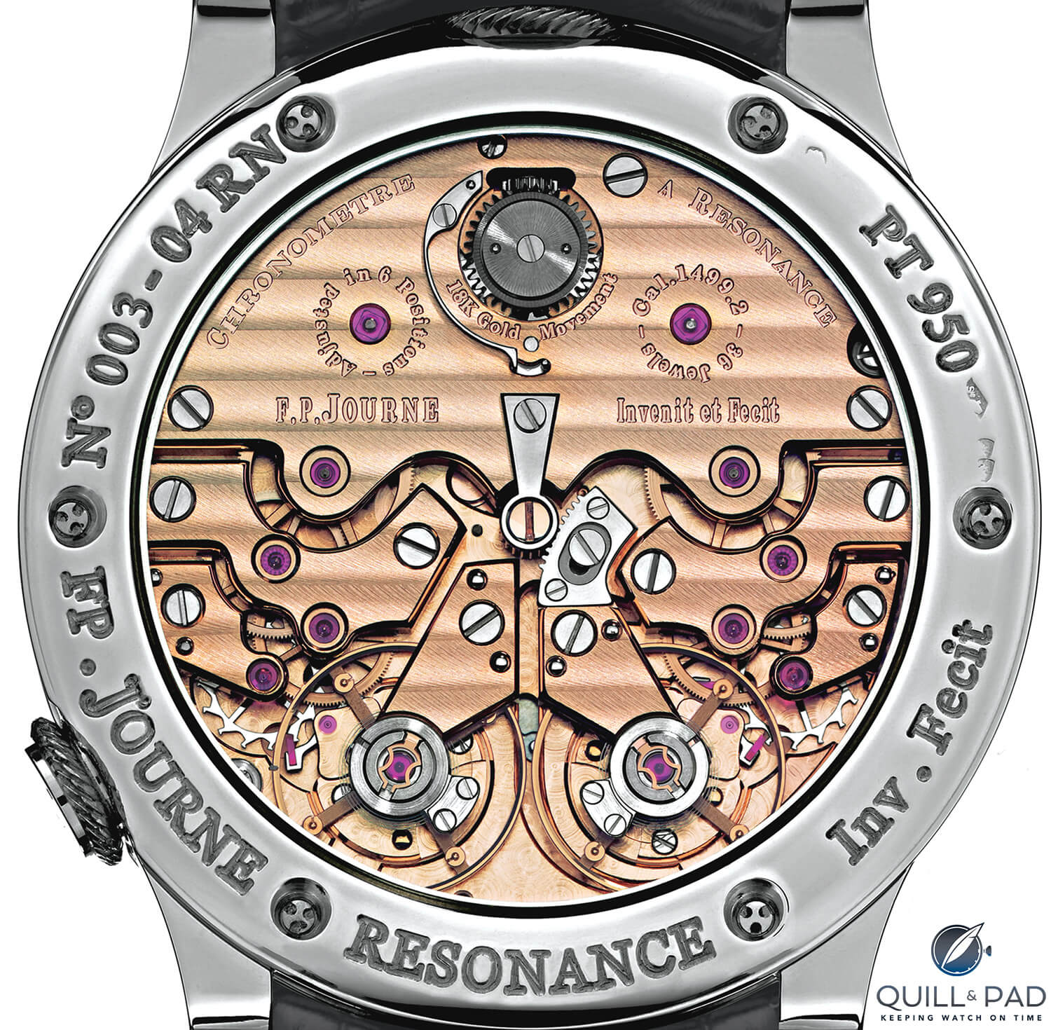 Gold movement of the F.P. Journe Chronomètre à Résonance