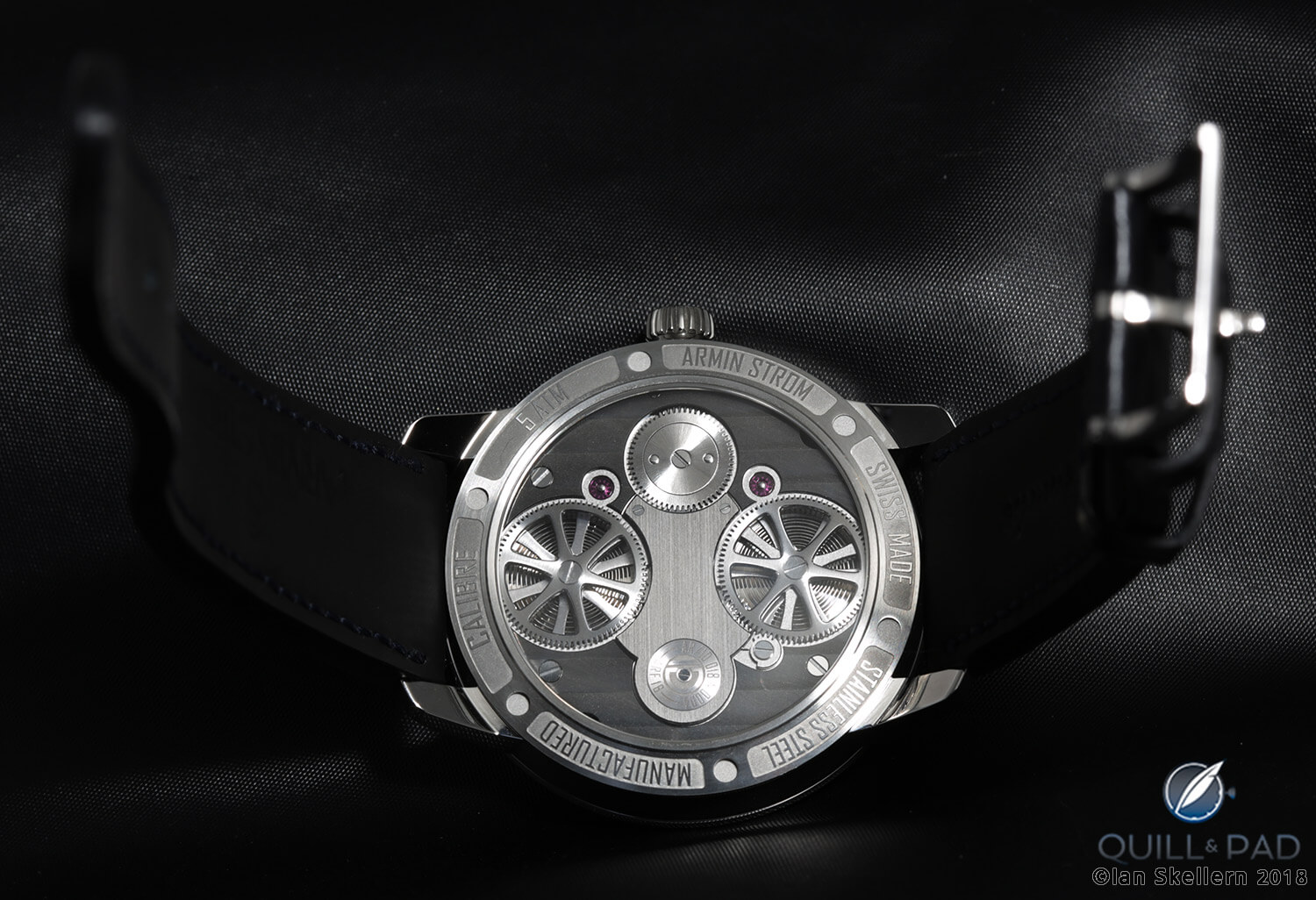 View of the back of the Armin Strom Resonance Pure
