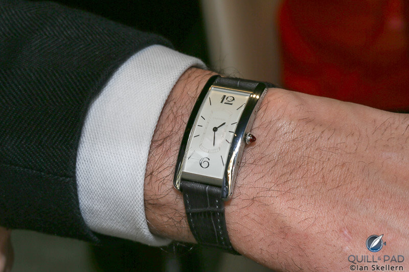 Cartier Tank Cintrée on the wrist
