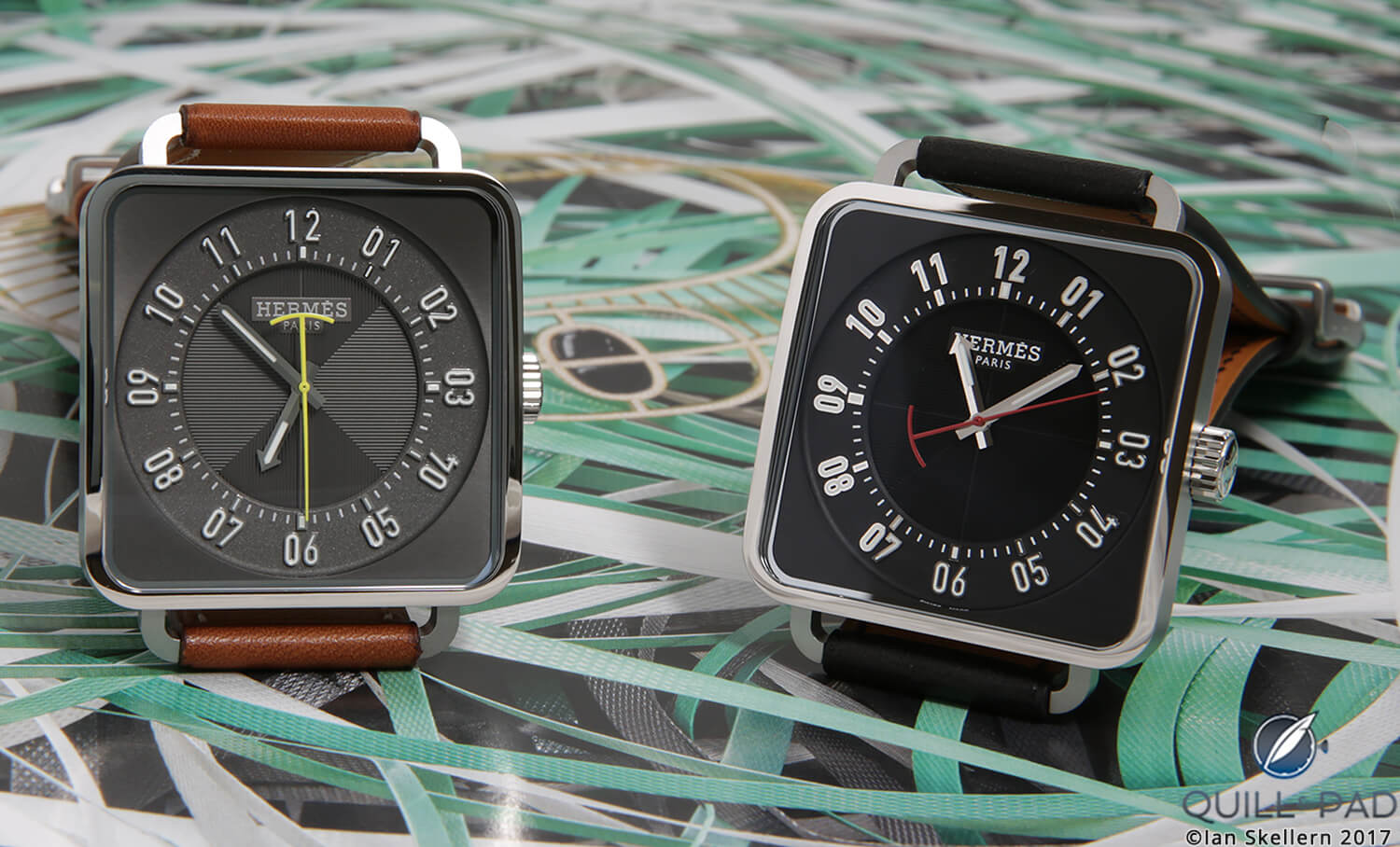 Hermès Carré H with gray and black dials