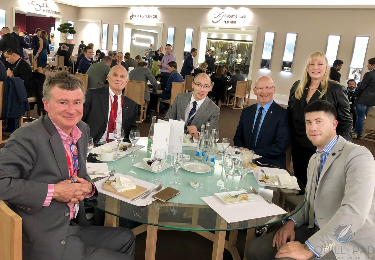 Quill & Pad team lunch at the 2018 SIHH: L-R Ian Skellern, George Cramer, Martin Green, GaryG, Elizabeth Doerr and Joshua Munchow