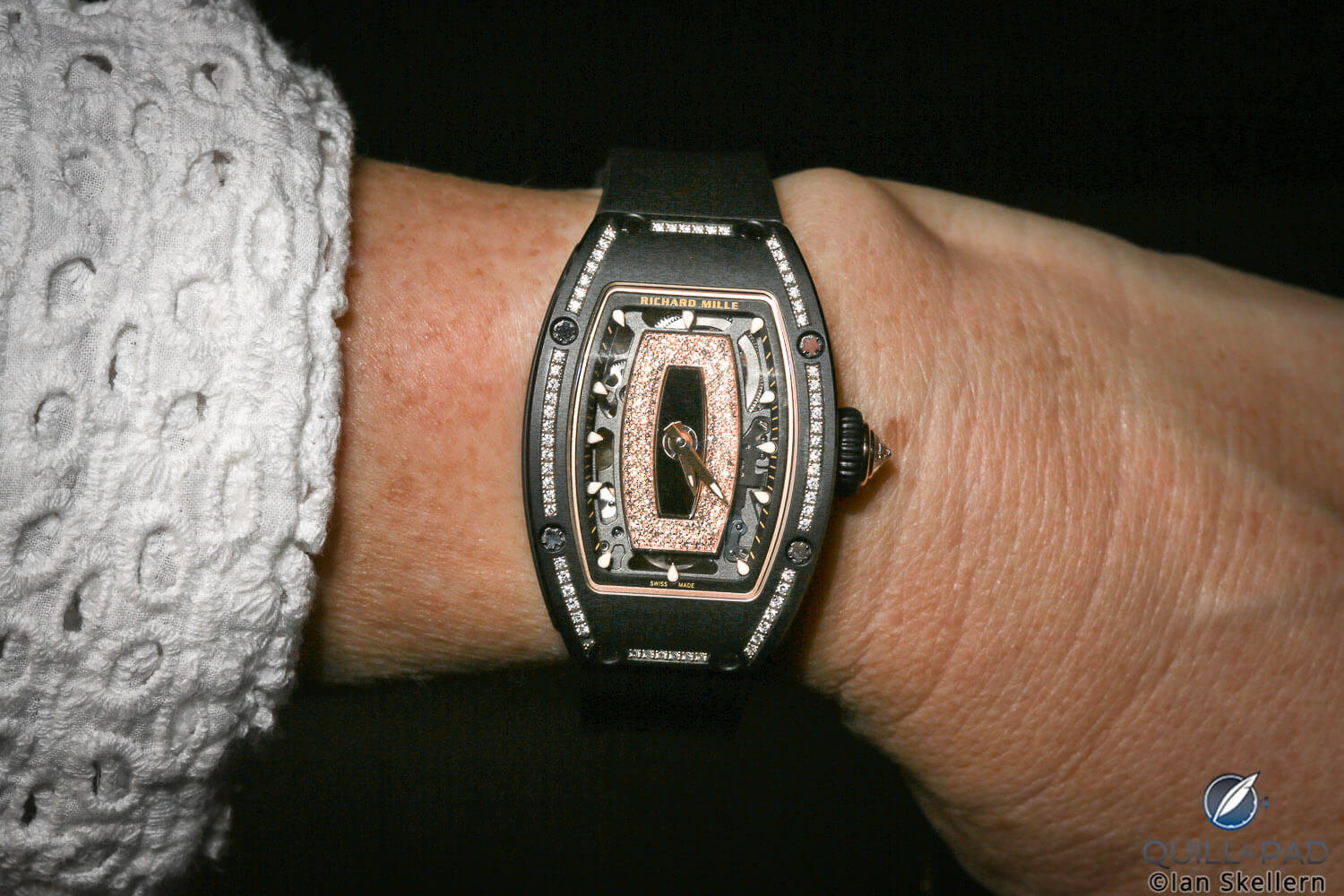 Diamond-set Richard Mille RM 07-01 on the wrist
