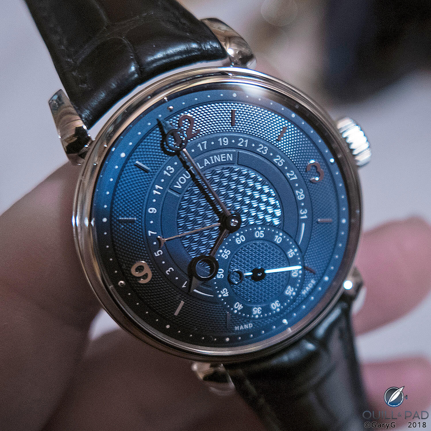 Voutilainen Vingt-8 retrograde date in white gold for SIHH 2018
