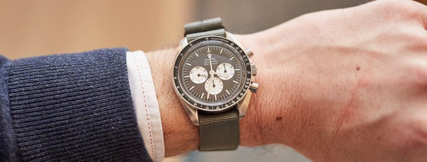 An Omega Speedmaster Professional Speedy Tuesday limited edition at the Chrono24 GTG in Karlsruhe (photo courtesy Alex Stiebritz/AMX Studio)