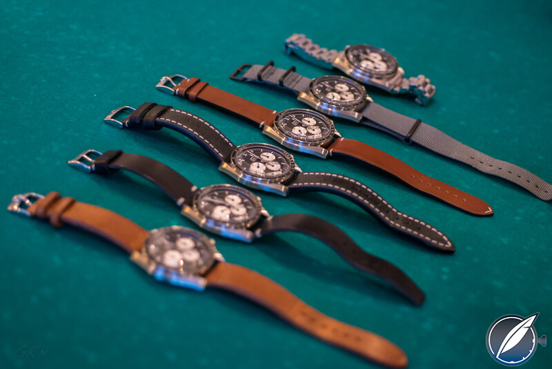 Gaggle of Omega Speedmaster Professional Speedy Tuesday models at the 2018 Chrono24 GTG (photo courtesy Gerard Nijenbrinks/Fratello Watches)